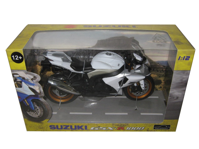Suzuki Gsx R 1000 White/silver Motorcycle Model 1/12 By Automaxx