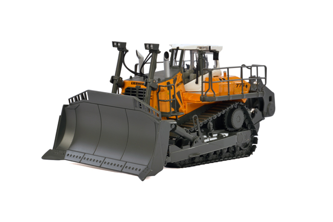 Image of Liebherr PR776 Litronic Crawler Tractor Yellow and White Cab "WSI Premium Line" 1/50 Diecast Model by WSI Models