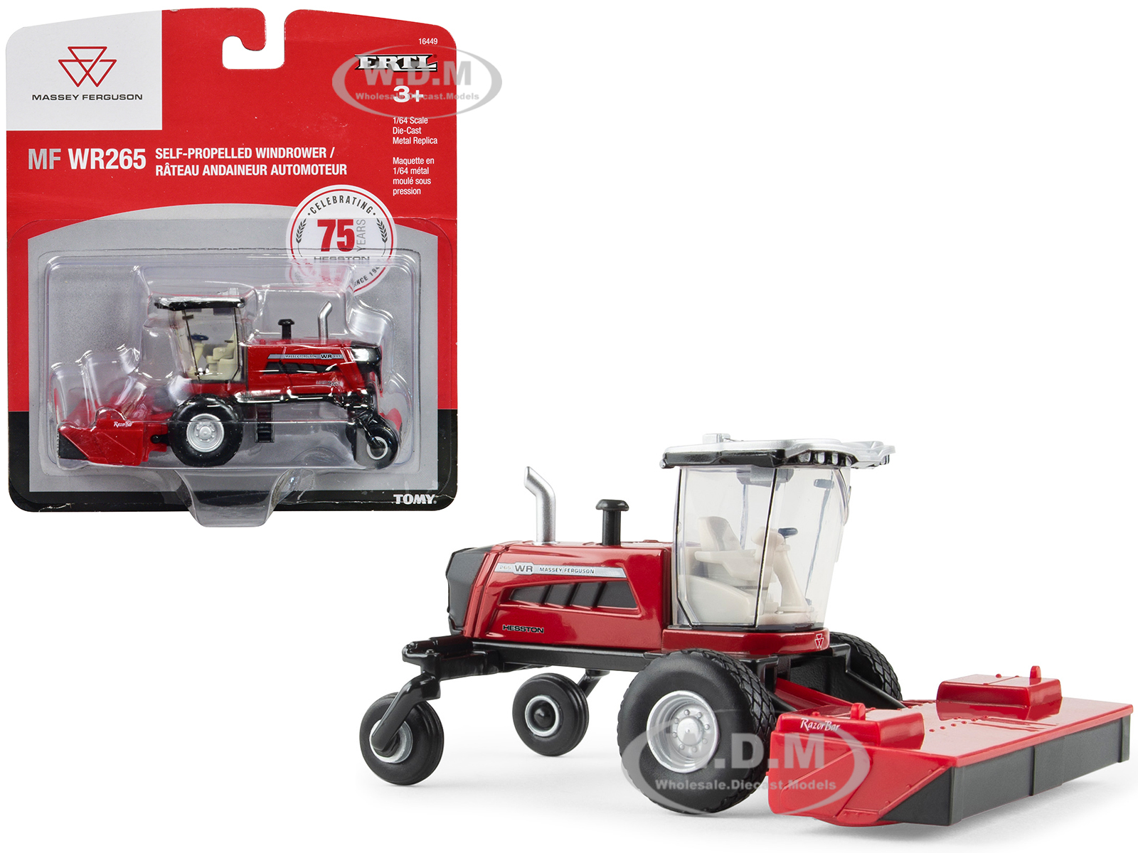 Massey Ferguson WR265 Self-Propelled Windrower Red with Silver Top 