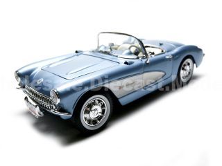 Image of 1957 Chevrolet Corvette Convertible Blue 1/18 Diecast Car Model by Road Signature