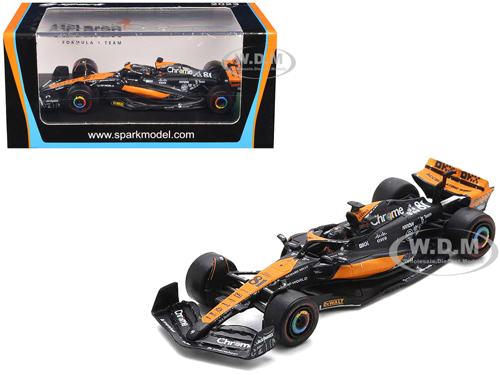 McLaren MCL60 81 Oscar Piastri "Chrome" Formula One F1 "Las Vegas GP" (2023) 1/64 Diecast Model Car by Spark