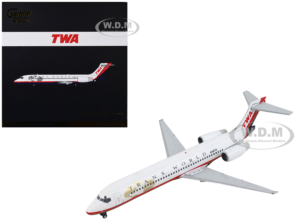 Boeing 717-200 Commercial Aircraft Trans World Airlines White with Red Stripes Gemini 200 Series 1/200 Diecast Model Airplane by GeminiJets