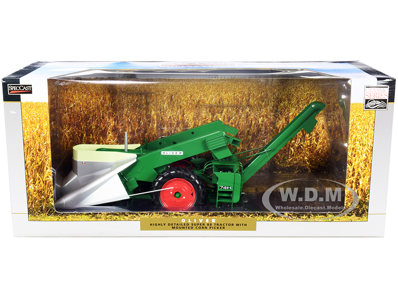 Oliver Super 88 Tractor With Mounted 74-H Corn Picker Classic Series 1/16 Diecast Model By SpecCast
