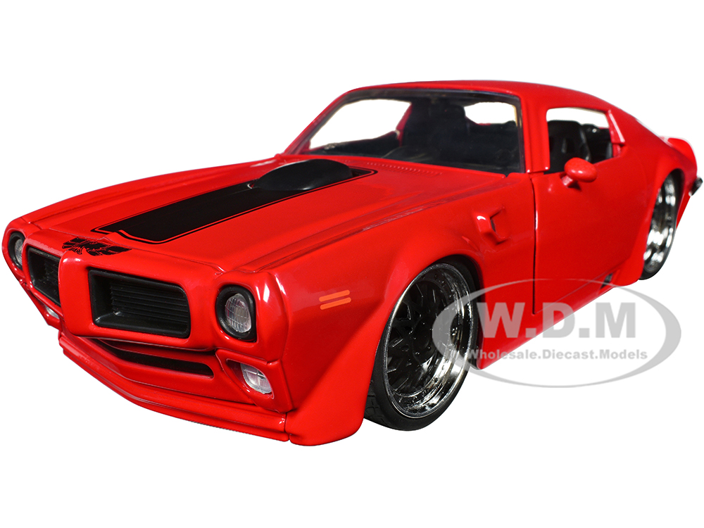 1972 Pontiac Firebird Red with Black Hood Stripe Bigtime Muscle Series 1/24 Diecast Model Car by Jada