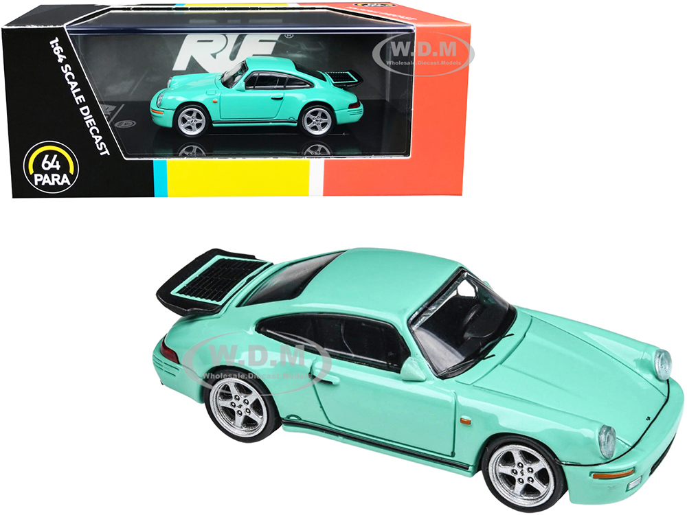 1987 RUF CTR Yellowbird Mint Green 1/64 Diecast Model Car by Paragon Models