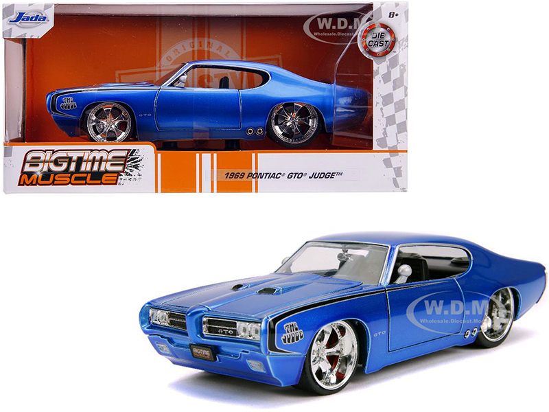 Image of 1969 Pontiac GTO Judge Blue "Bigtime Muscle" 1/24 Diecast Model Car by Jada