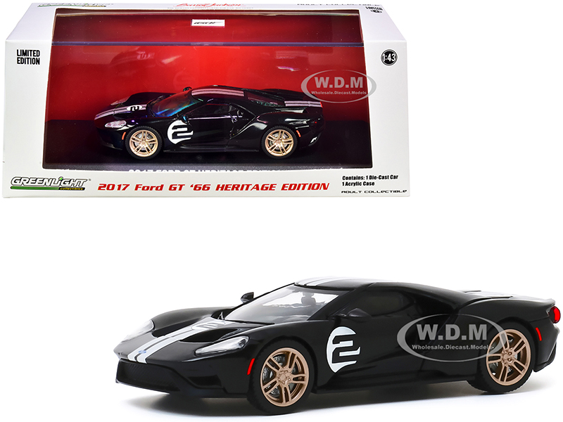 2017 Ford GT 2 66 Heritage Edition Black with Silver Stripes (First Legally Resold 2017 Ford GT) 