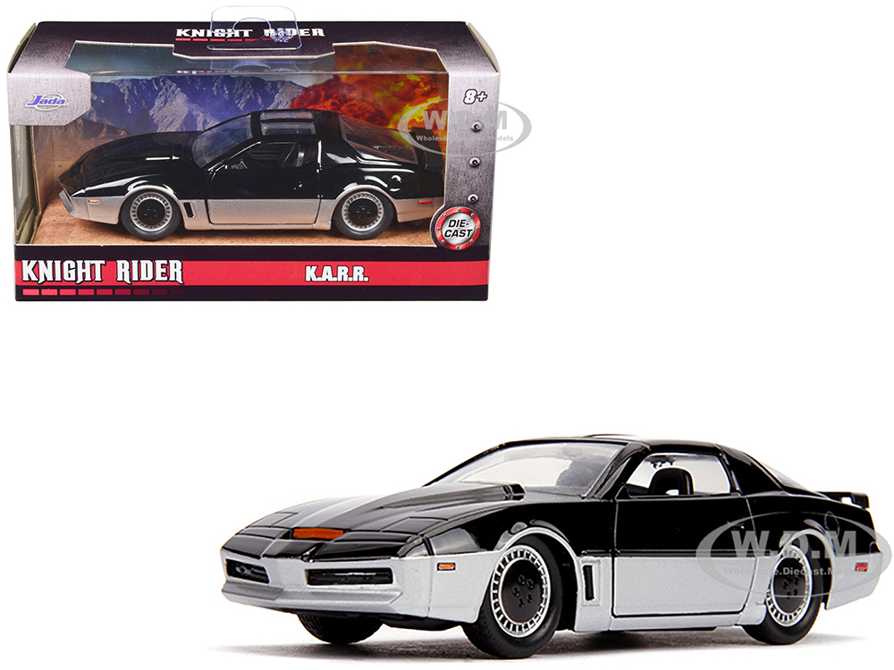 K.A.R.R. Black and Silver Knight Rider (1982) TV Series Hollywood Rides Series 1/32 Diecast Model Car by Jada