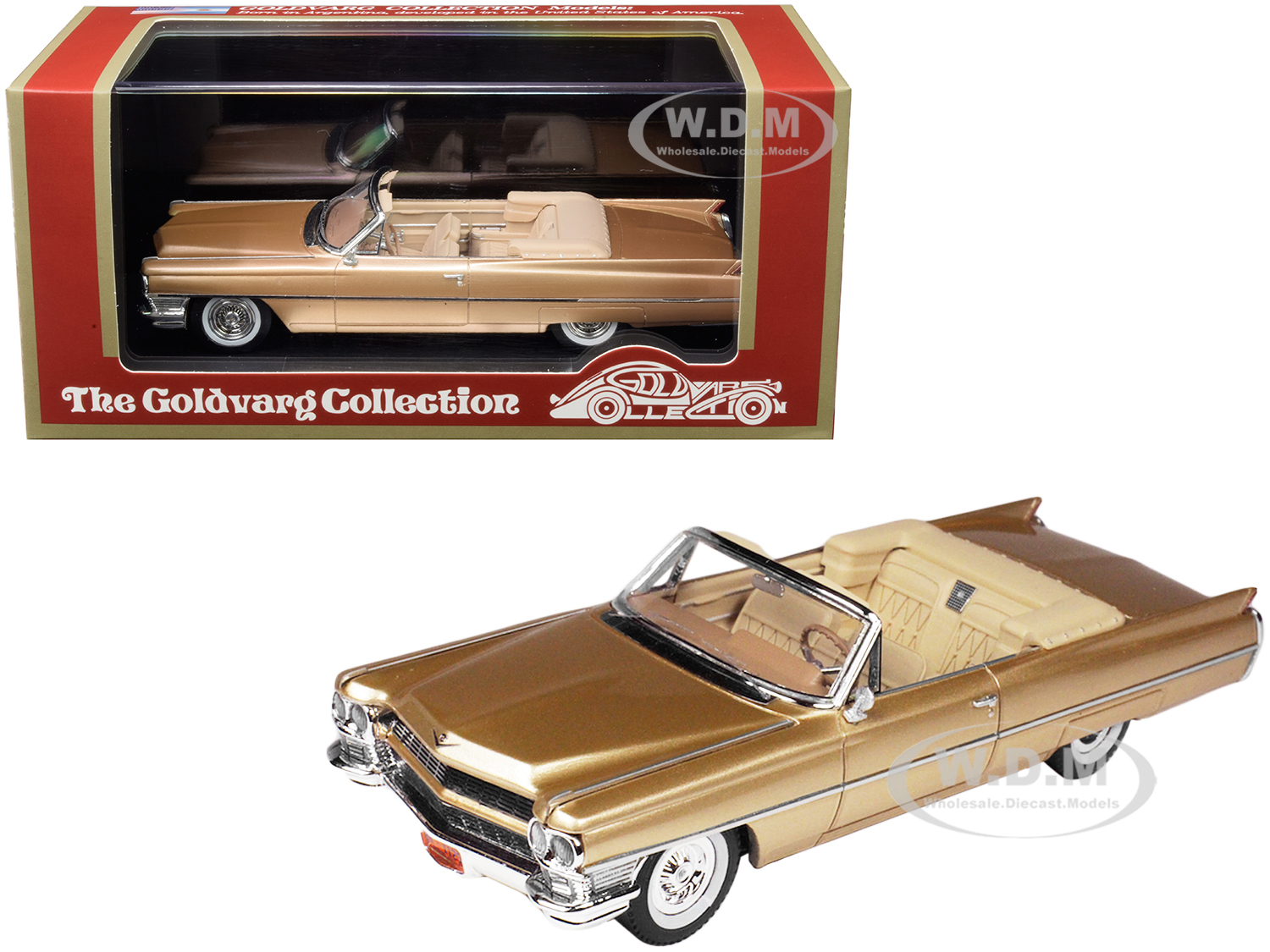 1964 Cadillac Deville Convertible Firemist (metallic) Saddle Tan Limited Edition To 220 Pieces Worldwide 1/43 Model Car By Goldvarg Collection