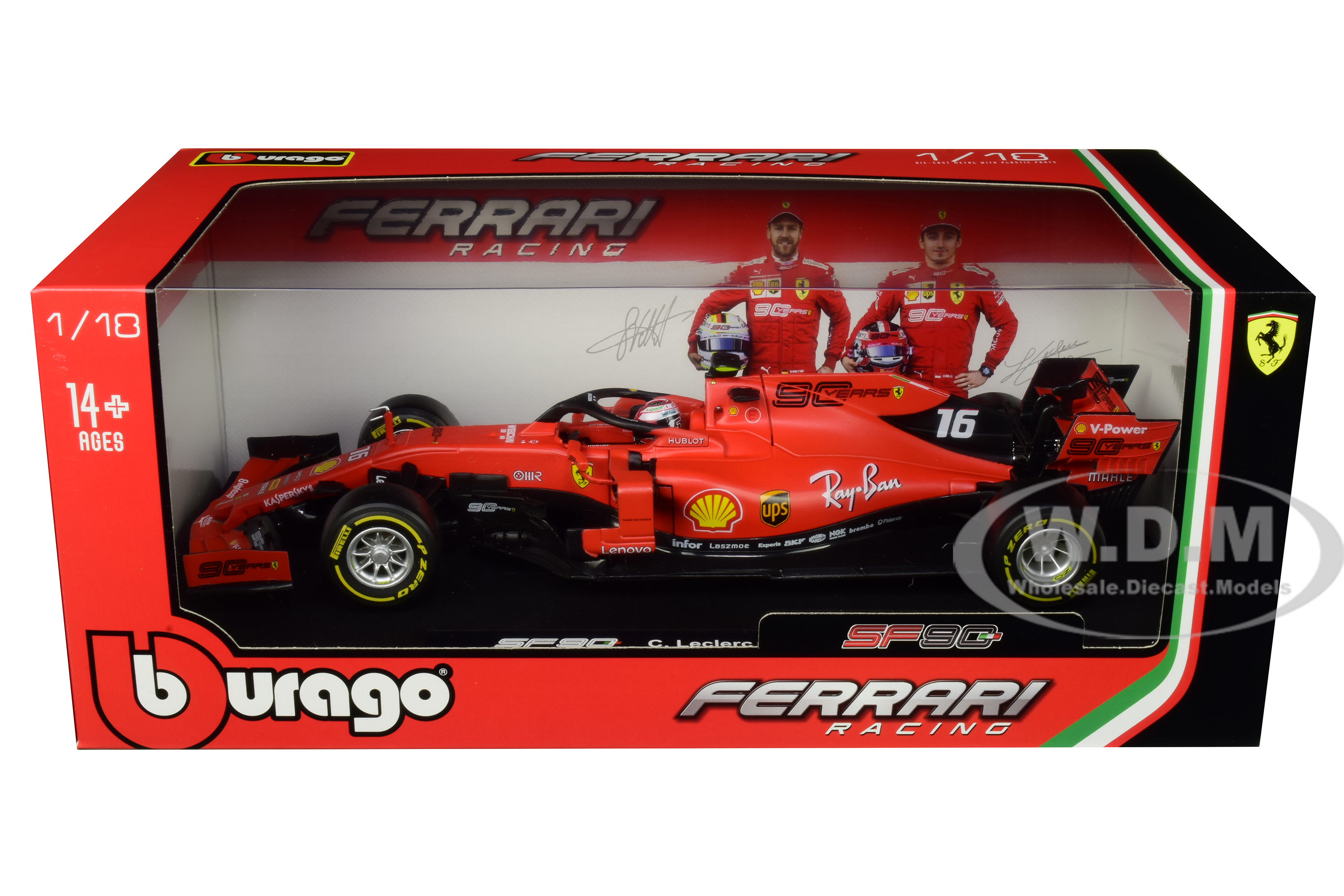 Ferrari Sf90 16 Charles Leclerc F1 Formula 1 (2019) 1/18 Diecast Model Car By Bburago