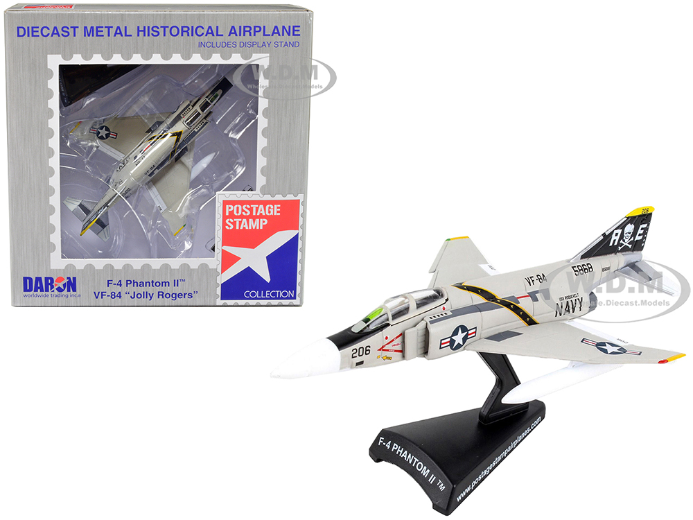 McDonnell Douglas F-4B Phantom II Fighter Aircraft VFA-84 Jolly Rogers United States Navy 1/155 Diecast Model Airplane by Postage Stamp