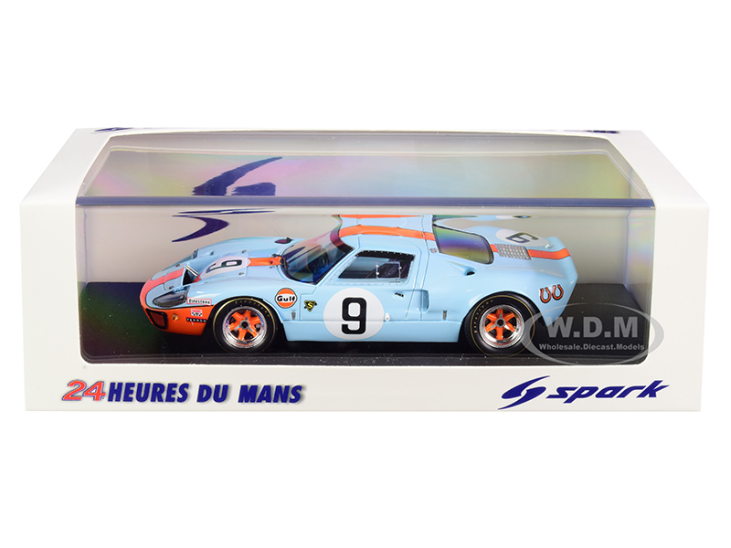 Image of Ford GT40 9 Pedro Rodriguez - Lucien Bianchi "Gulf Oil" Winners 24 Hours of Le Mans (1968) 1/43 Model Car by Spark