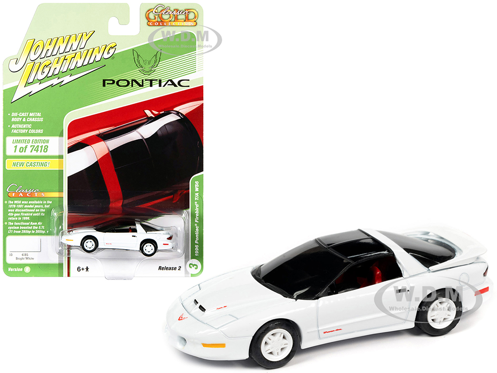 1996 Pontiac Firebird Trans Am T/A WS6 Bright White with Black Top and Red Interior "Classic Gold Collection" Limited Edition to 7418 pieces Worldwid
