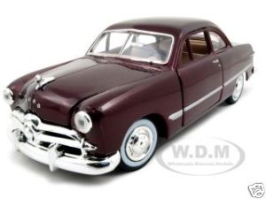 1949 Ford Coupe Burgundy 1/24 Diecast Model Car by Motormax