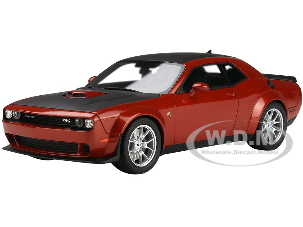 2020 Dodge Challenger R/T Scat Pack Widebody Sinamon Stick Brown and Black 50th Anniversary "USA Exclusive" Series 1/18 Model Car by GT Spirit for AC