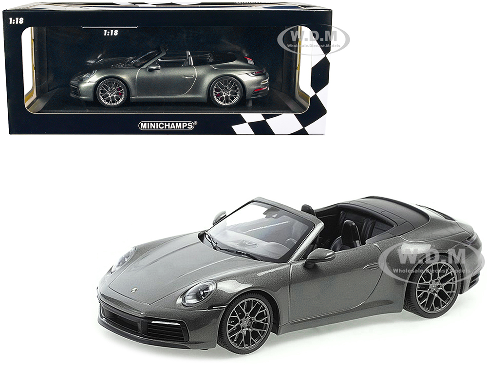 2019 Porsche 911 Carrera 4S Cabriolet Gray Green Metallic Limited Edition to 504 pieces Worldwide 1/18 Diecast Model Car by Minichamps