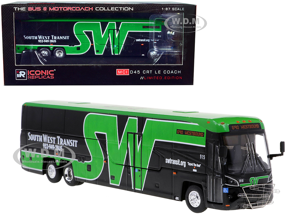 MCI D45 CRT LE Coach Bus South West Transit "690 Westbound" "The Bus &amp; Motorcoach Collection" 1/87 Diecast Model by Iconic Replicas
