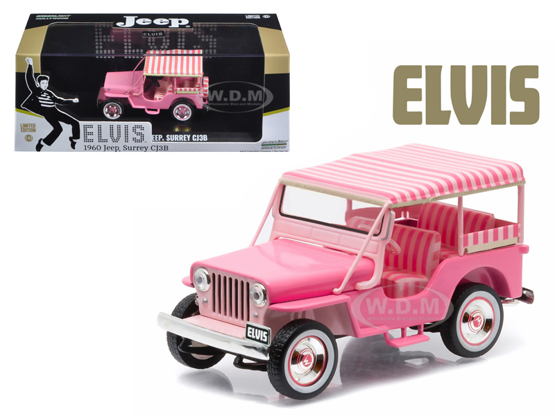 Image of 1960 Jeep Surrey CJ3B "Pink Jeep" Elvis Presley (1935-1977) 1/43 Diecast Model Car by Greenlight