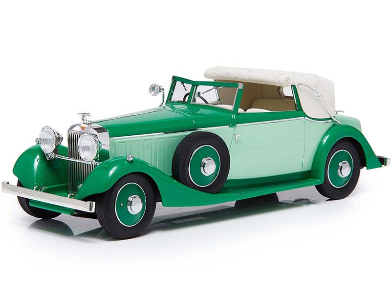 1934 Hispano Suiza J12 Three-Position Drophead Coupe by "Fernandez &amp; Darrin" Green with White Top Limited Edition to 300 pieces Worldwide 1/18 Mo