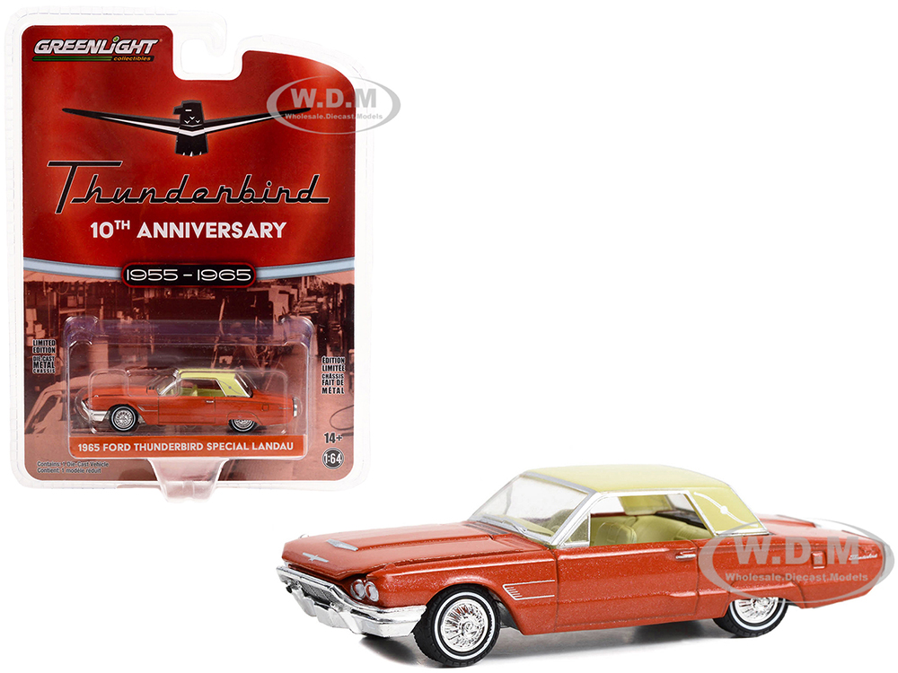 1965 Ford Thunderbird Special Landau Ember-Glo Metallic with Cream Top and Interior 10th Anniversary Anniversary Collection Series 15 1/64 Diecast Model Car by Greenlight