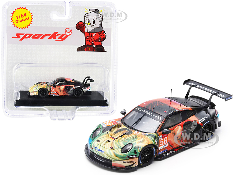 Image of Porsche 911 RSR 56 J. Bergmeister - P. Lindsey - E. Perfetti Team Project 1 Winner LMGTE Am Class 24H of Le Mans (2019) 1/64 Diecast Model Car by Spa