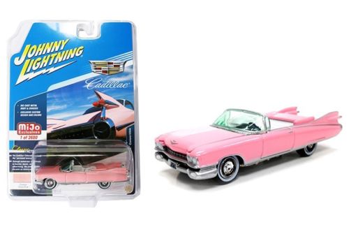 1959 Cadillac Eldorado Convertible Pink Limited Edition to 3600 pieces Worldwide 1/64 Diecast Model Car by Johnny Lightning