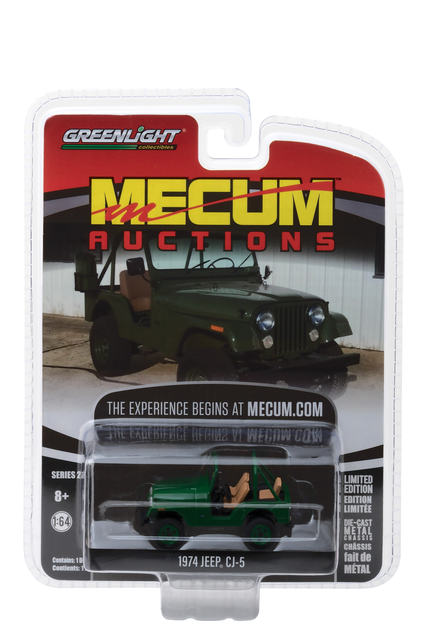 1974 Jeep Cj-5 Green (dallas 2017) Mecum Auctions Collector Series 2 1/64 Diecast Model Car By Greenlight