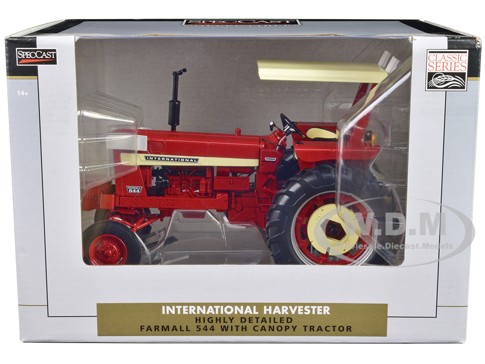 International Harvester Farmall 544 Tractor Red With Cream Canopy Classic Series 1/16 Diecast Model By SpecCast