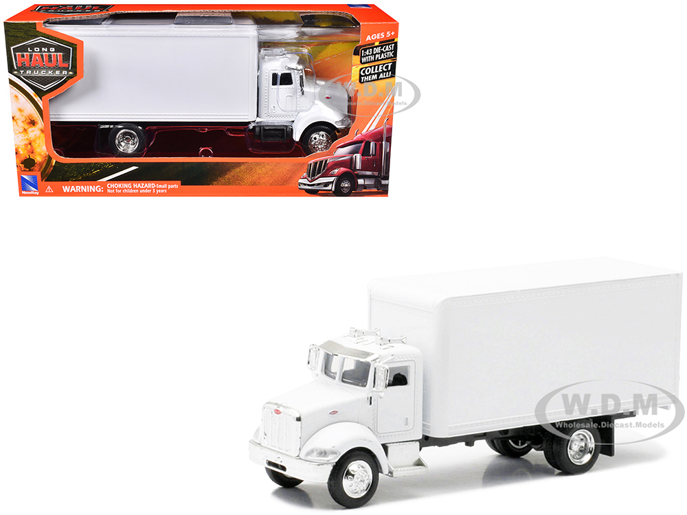 Peterbilt Utility 335 Box Truck White 1/43 Diecast Model by New Ray