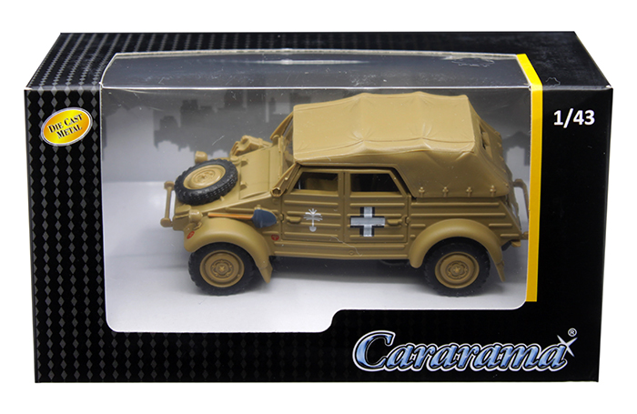 Image of Volkswagen Kubelwagen Soft Top K Type 82 Tan 1/43 Diecast Model Car by Cararama