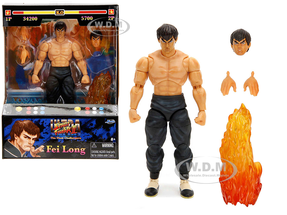 Fei Long 6" Moveable Figure with Accessories and Alternate Head and Hands "Ultra Street Fighter II The Final Challengers" (2017) Video Game model by