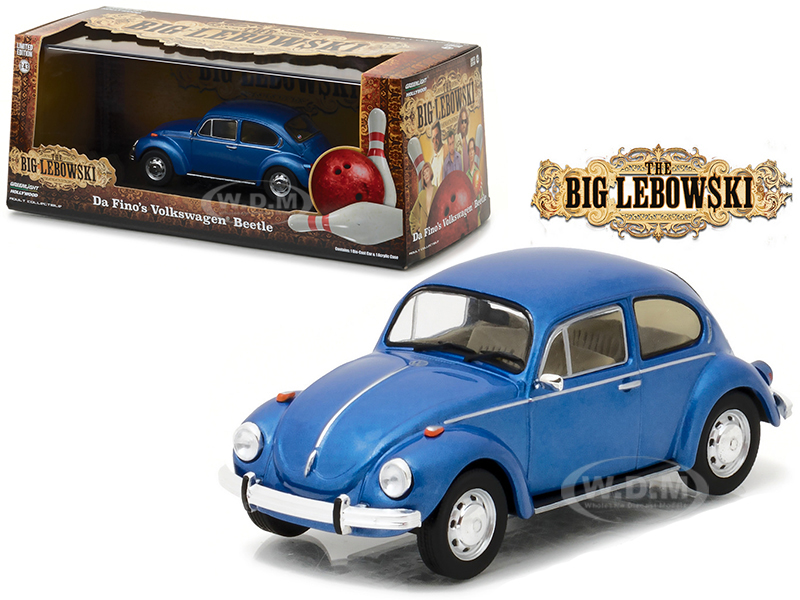 Da Finos Volkswagen Beetle Blue "the Big Lebowski" Movie (1998) 1/43 Diecast Model Car By Greenlight