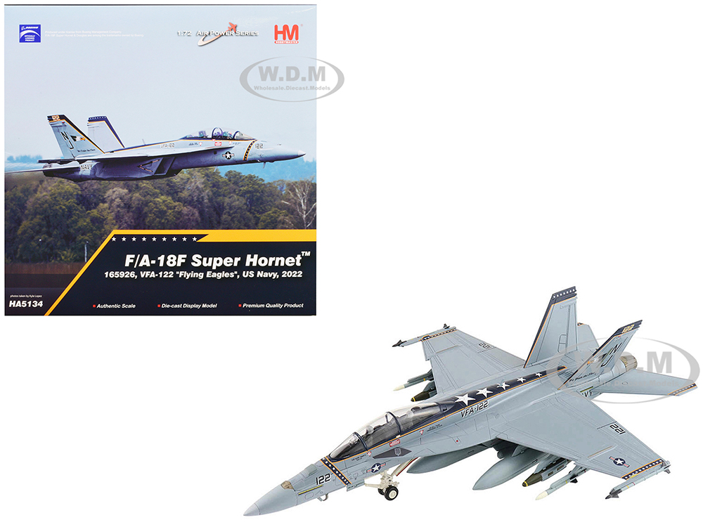 Boeing F/A-18F Super Hornet Fighter Aircraft VFA-122 Flying Eagles (2022) United States Navy Air Power Series 1/72 Diecast Model By Hobby Master
