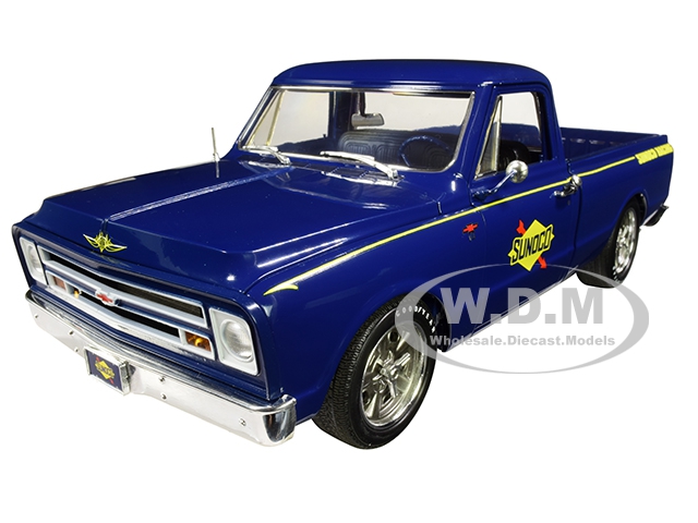 1967 Chevrolet C-10 Pickup Truck Blue "sunoco Shop Truck" Limited Edition To 588 Pieces Worldwide 1/18 Diecast Model Car By Acme