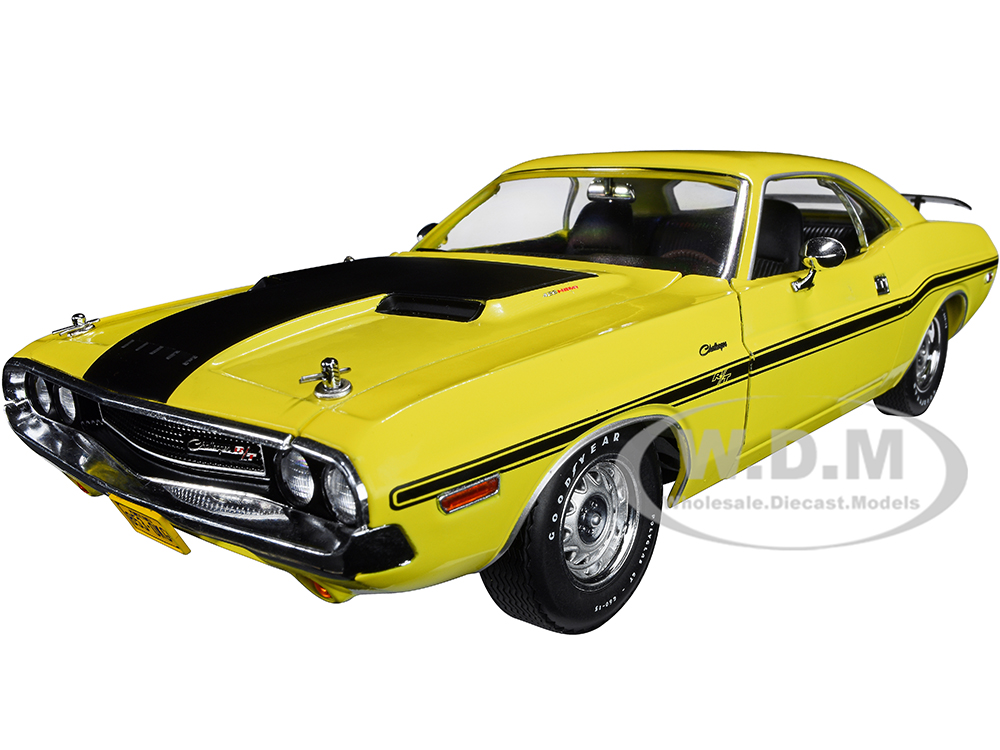 1970 Dodge Challenger R/T Yellow with Matt Black Stripes "NCIS" (2003) TV Series 1/18 Diecast Model Car by Greenlight