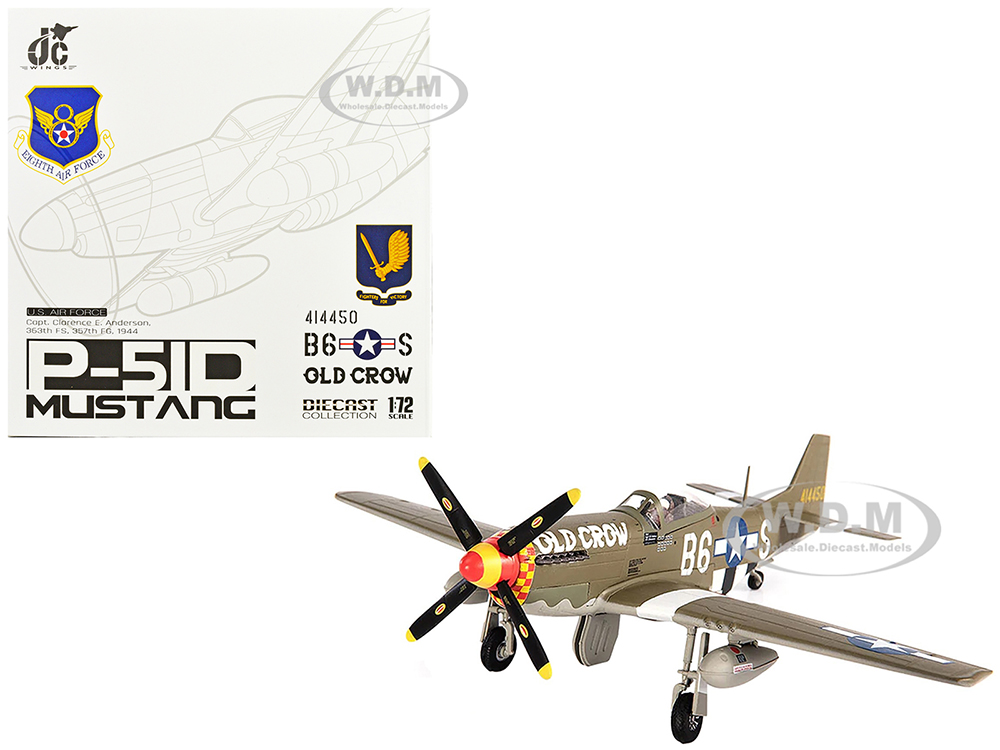 North American P-51D Mustang Fighter Aircraft "Captain Clarence E. Anderson 363rd FS 357th FG Old Crow" (1944) United States Air Force 1/72 Diecast M
