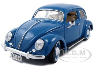 1955 Volkswagen Beetle Kafer Blue 1/18 Diecast Model Car By Bburago