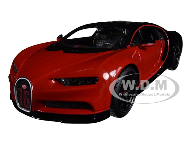 Bugatti Chiron Sport "16" Red and Black "Special Edition" 1/24 Diecast Model Car by Maisto