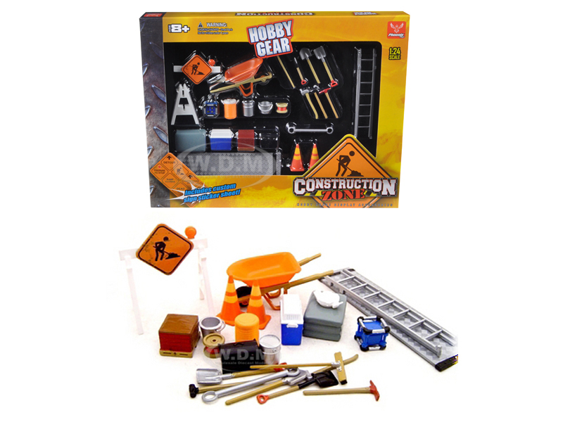 Construction Accessories Set For 1/24 Diecast Car Models By Phoenix Toys