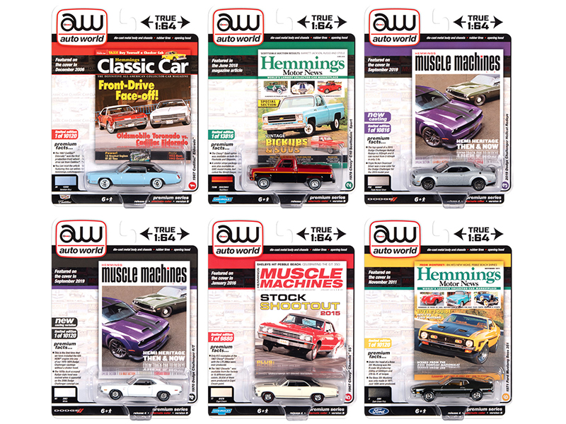 Image of Autoworld Premium 2020 Set B of 6 pieces Release 4 1/64 Diecast Model Cars by Autoworld