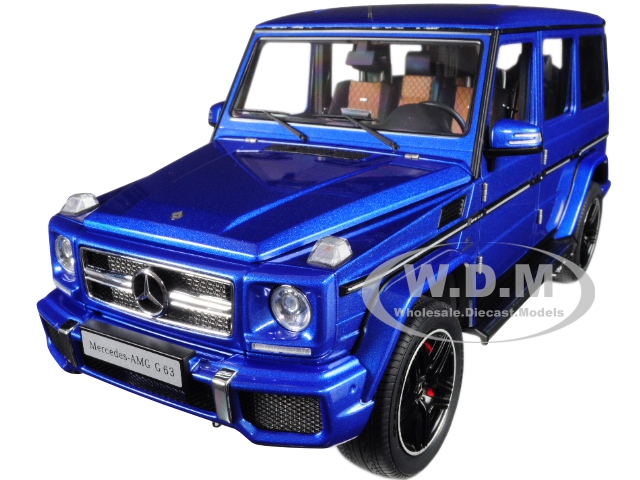 Image of Mercedes AMG G 63 Designo Mauritius Blue "Amg 50th Anniversary Edition" 1/18 Model Car by Autoart