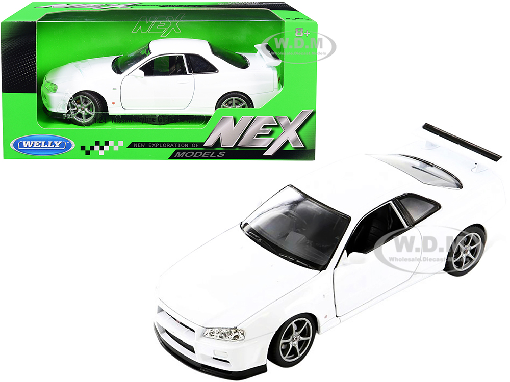 Nissan Skyline GT-R (R34) RHD (Right Hand Drive) White "NEX Models" 1/24 Diecast Model Car by Welly