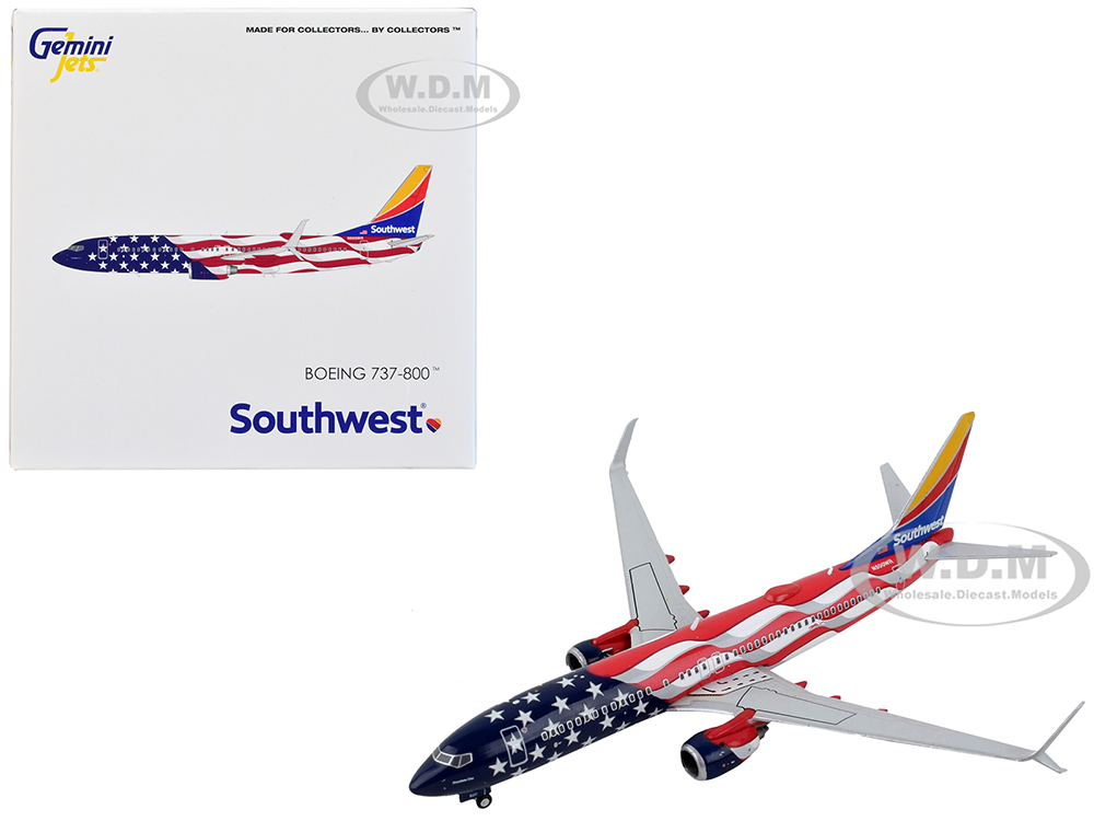 Boeing 737-800 Commercial Aircraft "Southwest Airlines - Freedom One" United States Flag Livery 1/400 Diecast Model Airplane by GeminiJets