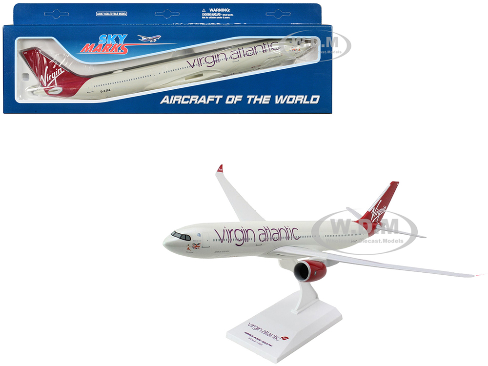 Airbus A330-900 Commercial Aircraft Virgin Atlantic (G-VJAZ) Gray with Red Tail (Snap-Fit) 1/200 Plastic Model by Skymarks