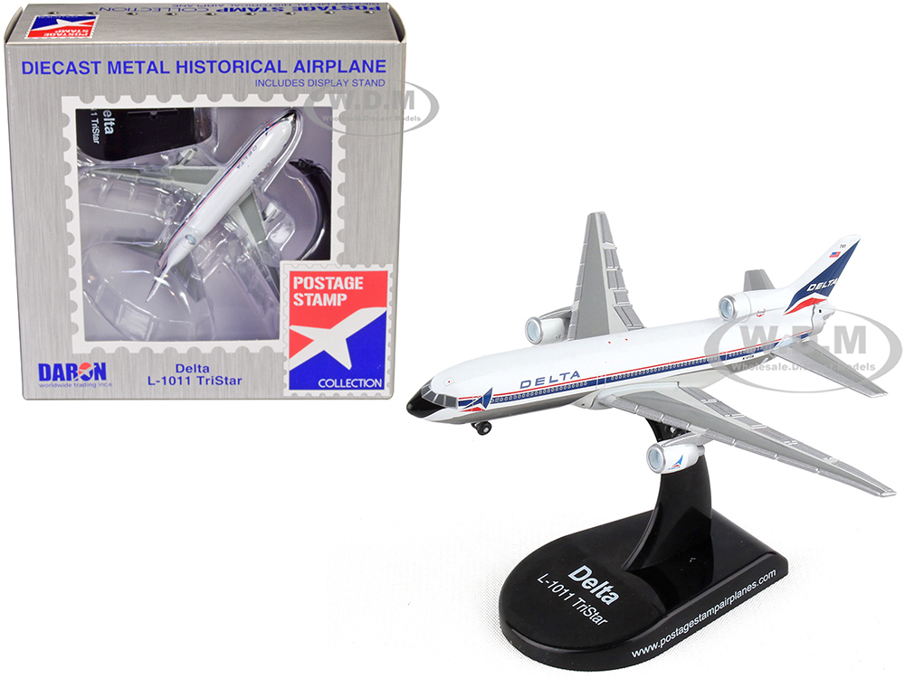 Lockheed L-1011 TriStar Commercial Aircraft Delta Airlines 1/500 Diecast Model Airplane by Postage Stamp