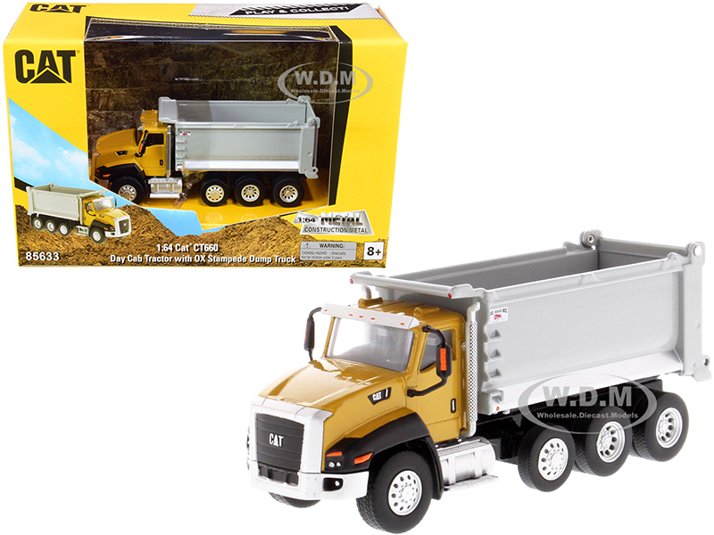 CAT Caterpillar CT660 Day Cab Tractor with OX Stampede Dump Truck Play &amp; Collect! Series 1/64 Diecast Model by Diecast Masters