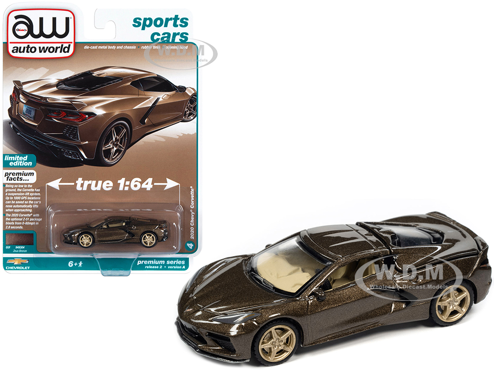 2020 Chevrolet Corvette Zeus Bronze Metallic "Sports Cars" Limited Edition 1/64 Diecast Model Car by Auto World