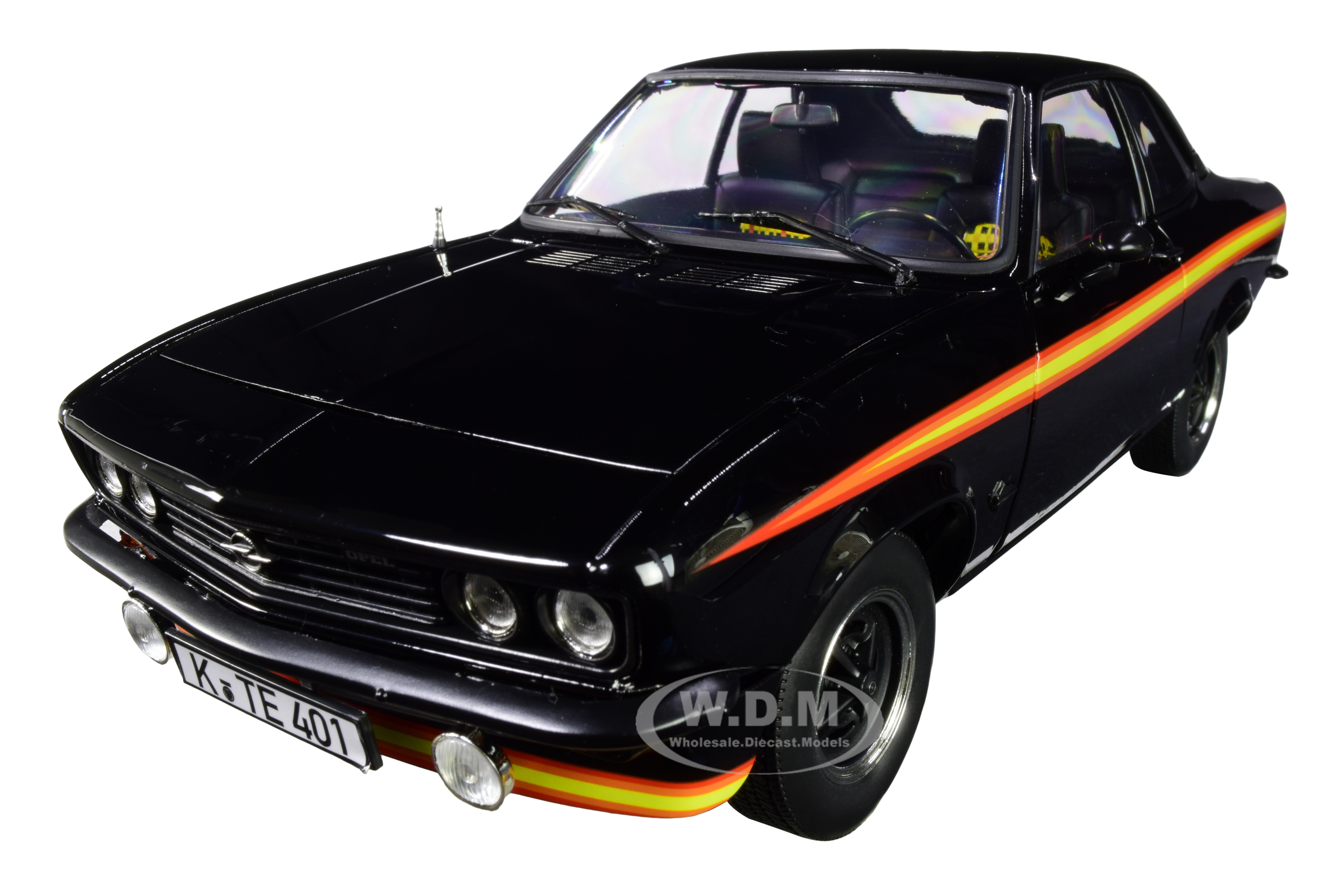 1975 Opel Manta Gt/e "black Magic" Black With Stripes 1/18 Diecast Model Car By Norev