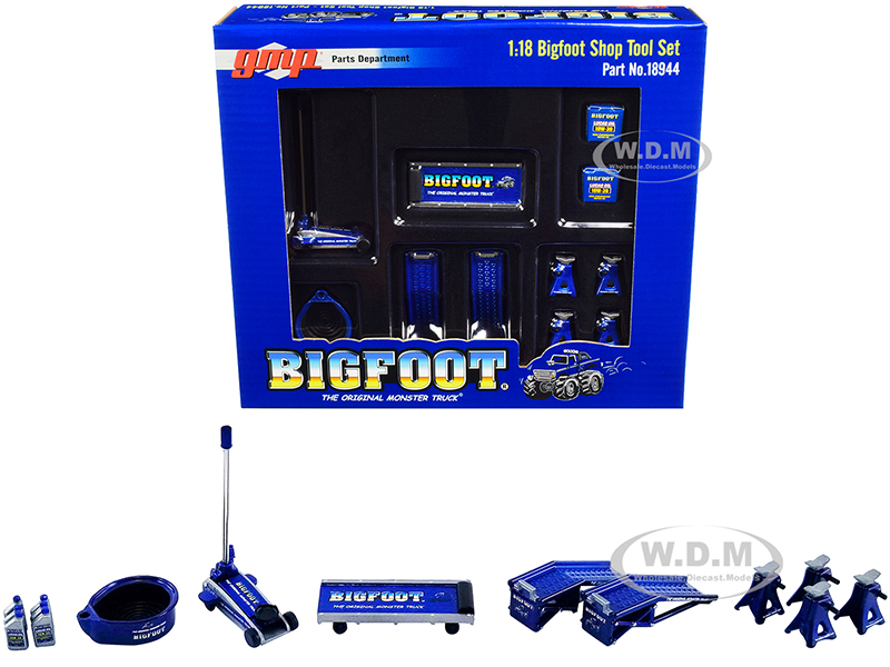 Image of Shop Tool Set of 6 pieces "Bigfoot 1 The Original Monster Truck" 1/18 Diecast Replica by GMP