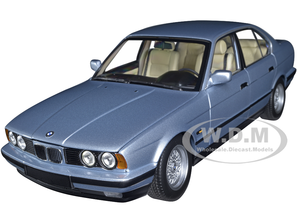 1988 BMW 535i (E34) Light Blue Metallic 1/18 Diecast Model Car By Minichamps